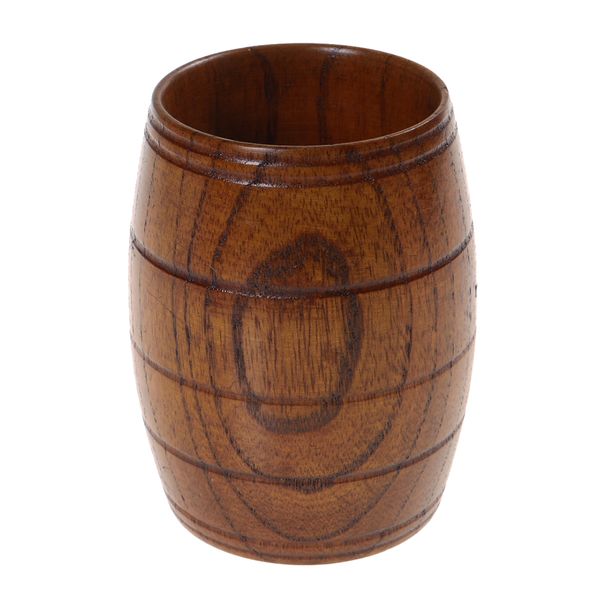 Creative Wine Barrel Wooden Mugs Shape Natural Wooden Beer Tea Milk Cup Carved Home Kitchen Bar Pub Drinkware Gift Beer Cup 032151