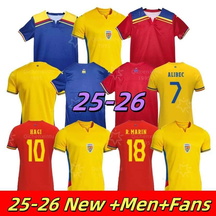 25 26 Romania National Team Mens Soccer Jerseys STANCIU ALIBEC DRAGUS CHIPCIU BANCU BURCA RATIU 2025 2026 Home Away 3rd Football Shirts Uniforms