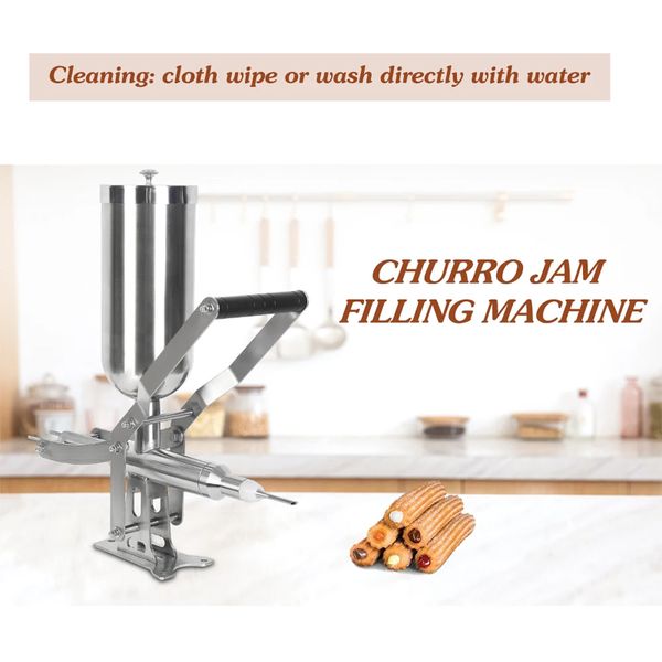 Stainless Steel Jam Filling Machine Manual Cream Sauce Chocolate Jam Dispenser Bread Churros Filling Machine