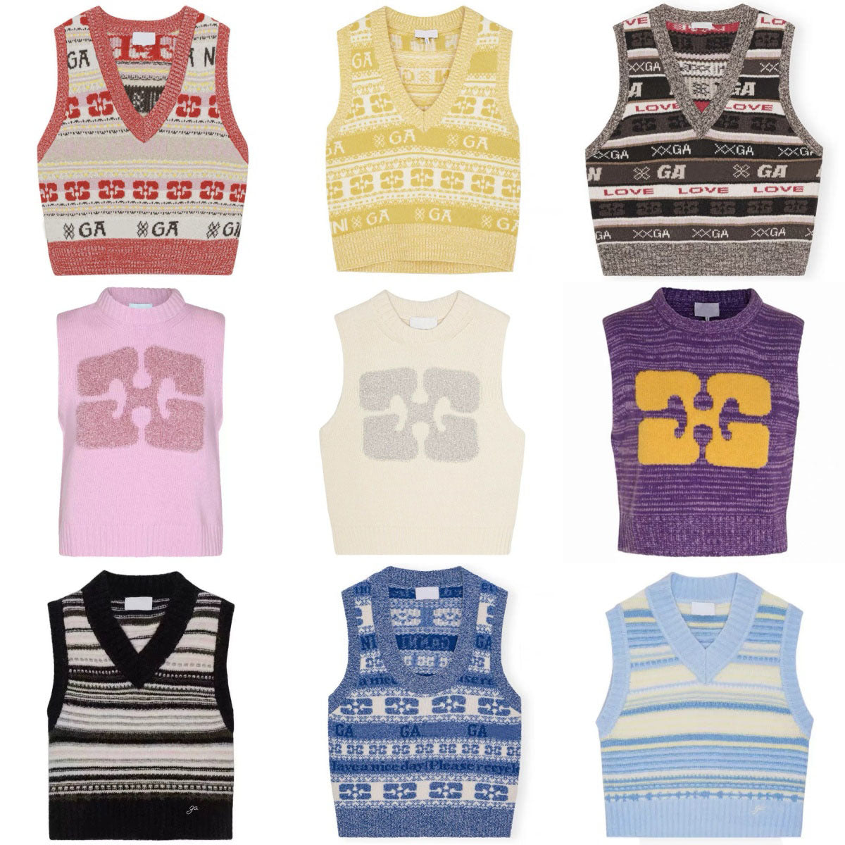 Women Designer Vests Fashion Knitted Sweater Pullover Tanks Wool Sleeveless Vest Outwears