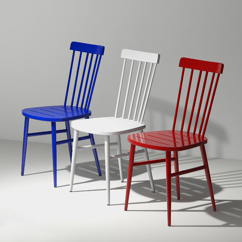 Windsor Chair dining chair backrest Nordic minimalist mesh balcony leisure chairs, wrought iron outdoor tea shop coffee chairs