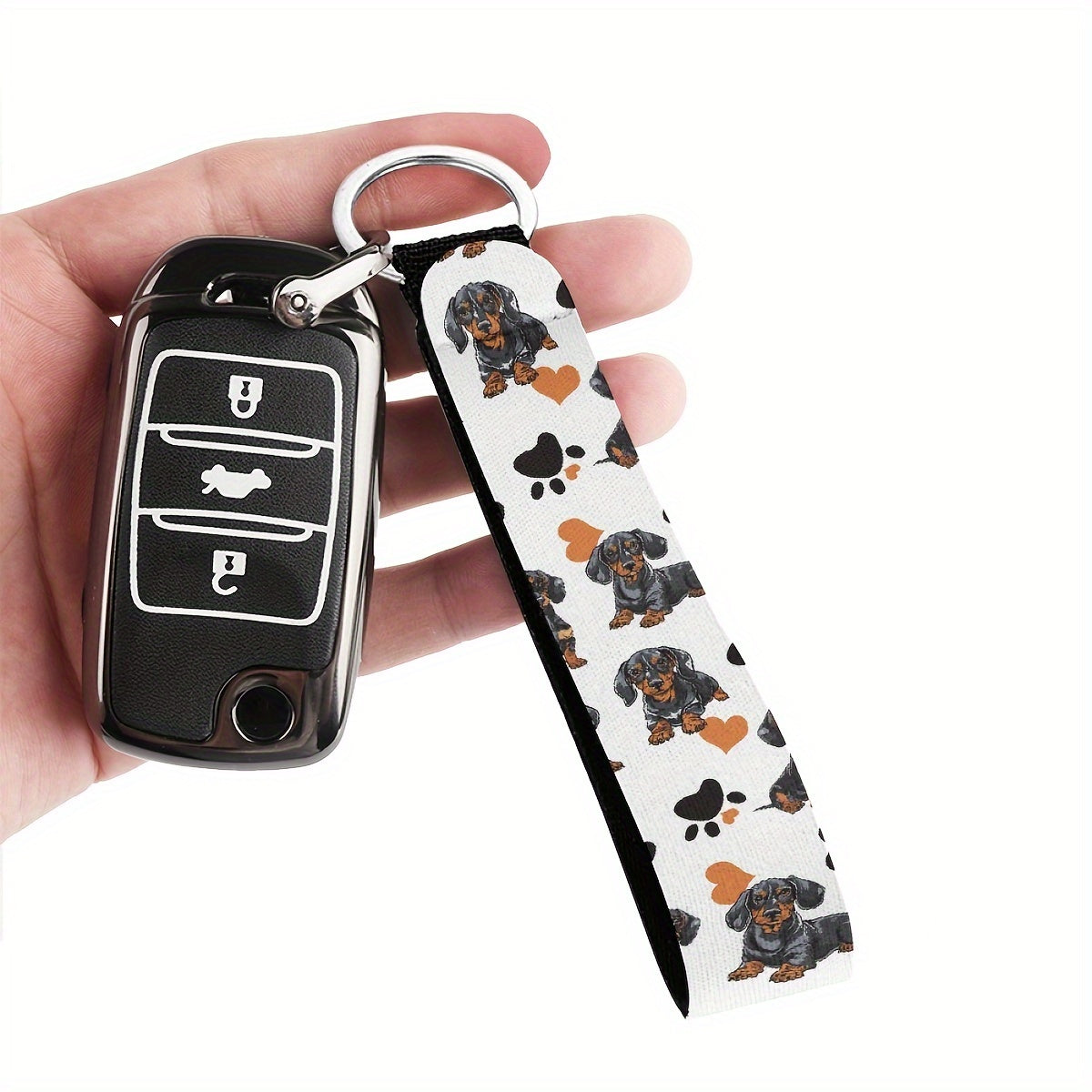 TEMU 1pc Wrist Keychain - Non-metallic Polyester, Compatible Car , Cameras, Backpacks, Phones - For Women