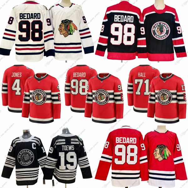2025 New Hockey Jersey Stitched 4 Seth Jones 17 Nick Foligno 19 Jonathan Toews 71 Taylor Hall 98 Bedard
