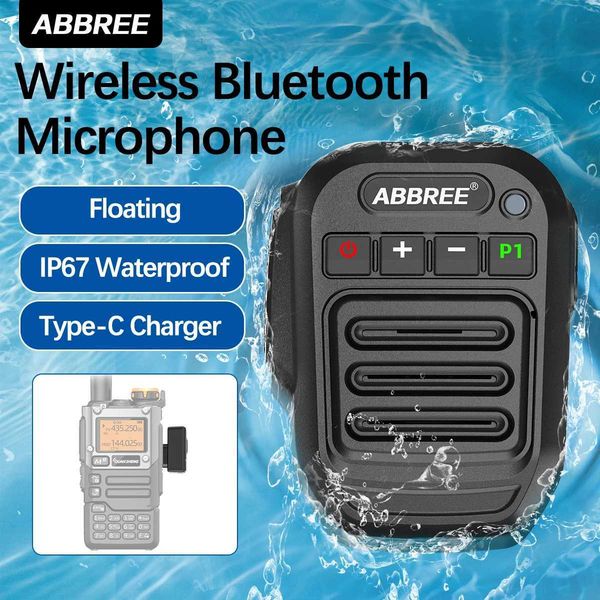 ABBREE Wireless Handheld Speaker Mic Waterproof Two Way Ra Shoder Microphone For BaoFeng Quansheng Walkie Talkie Z241223