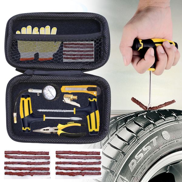 10 pcs-set Vacuum Tire Tool Auto Tyre Repair Tools Set for Motorcycle Bicycle Car With PVC Package