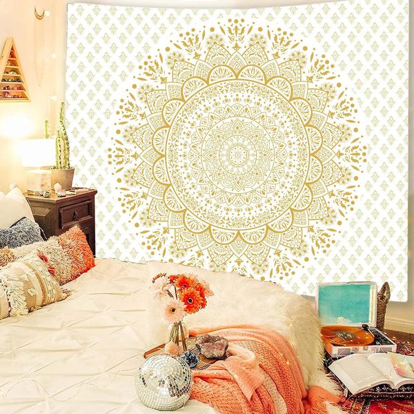 Indian Mandala Tapestry Wall Hanging Beach Carpet Throwing Camping Tent Travel Mattress Bohemian Sleep Mat Tapestry 241118ww