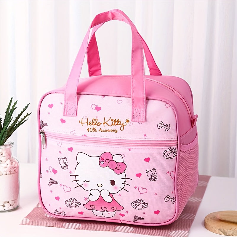 TEMU Kuromi, Hellokitty Lunch Box Bag, Insulated Lunch Bag, Large-capacity Lunch Box Bag, Storage Bag, Cartoon Theme Design Handbag, Suitable For