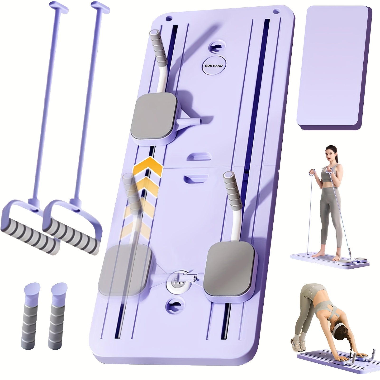 TEMU High-quality Abdominal Muscle And Push- Board, Reformer Machine, Pilates Equipment, Foldable Reformer Pilates Machine For Home Workout,