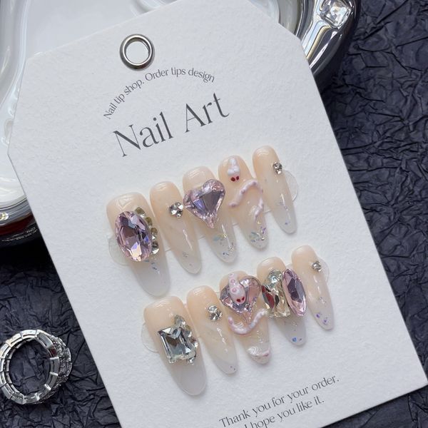 Nail Design Pure Handmade Nail Products Fake Patches Niche High End Pink Fashion Accessories