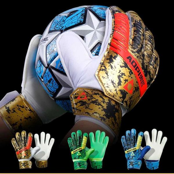 Goalkeeper Football Gloves Soccer Ball Profional Gloves Kids Adults Latex Thickened Football Goalie Fingers Protection GlovesXJ24