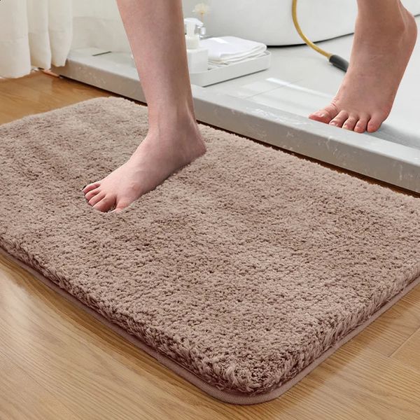 Bath Mat Bathroom Antiskid Foot Mat Plush Thick Absorbent Bahroom Carpet Bath Rug Shower Mat For Bedroom Liveroom Decor 241223