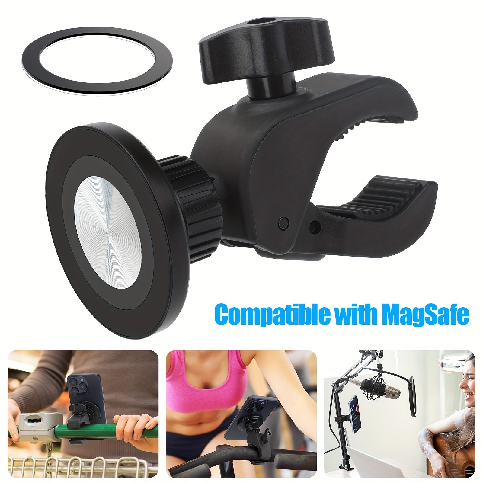 TEMU Cell Phone Holder Mount For Stationary Exercise Bike, Treadmill, Gym Fitness Equipment, Golf Cart, Golf Trolley Push-pull Carts, Stroller,