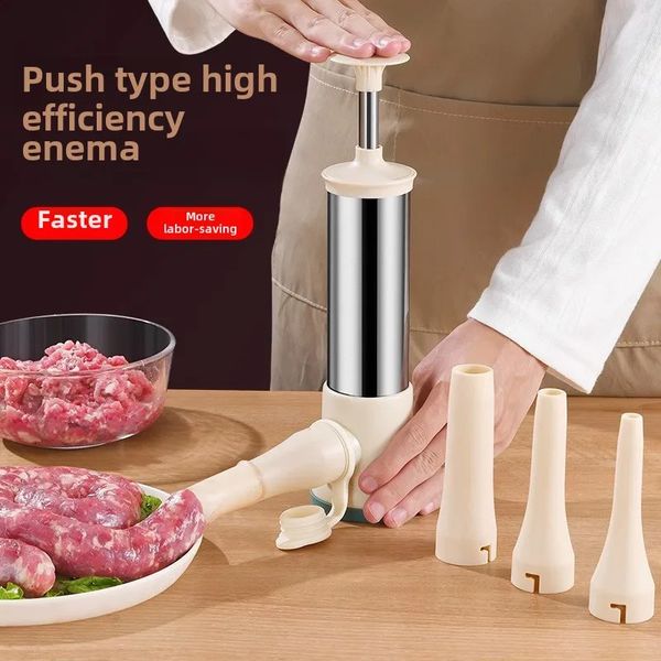 Stainless steel sausage filling machine meat and poultry tools 4 different sizes of tubes kitchen 241212