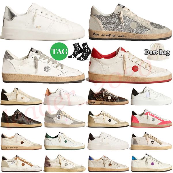 Silver glitter With Pink Suede Leather Upper Ball Stars Sneakers Women Designer Casual Shoes Dreaming of the Eighties Basketball Skateboard