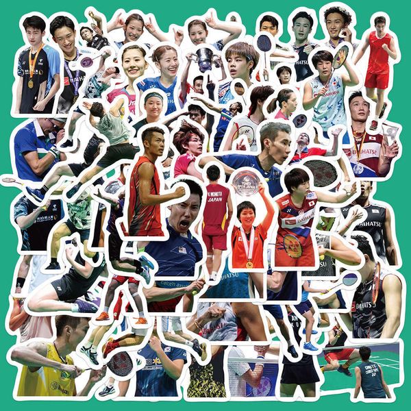63 sheets of badminton star stickers, laptop notebook, account book, thermos cup, tennis racket decoration, waterproof DIY stickers