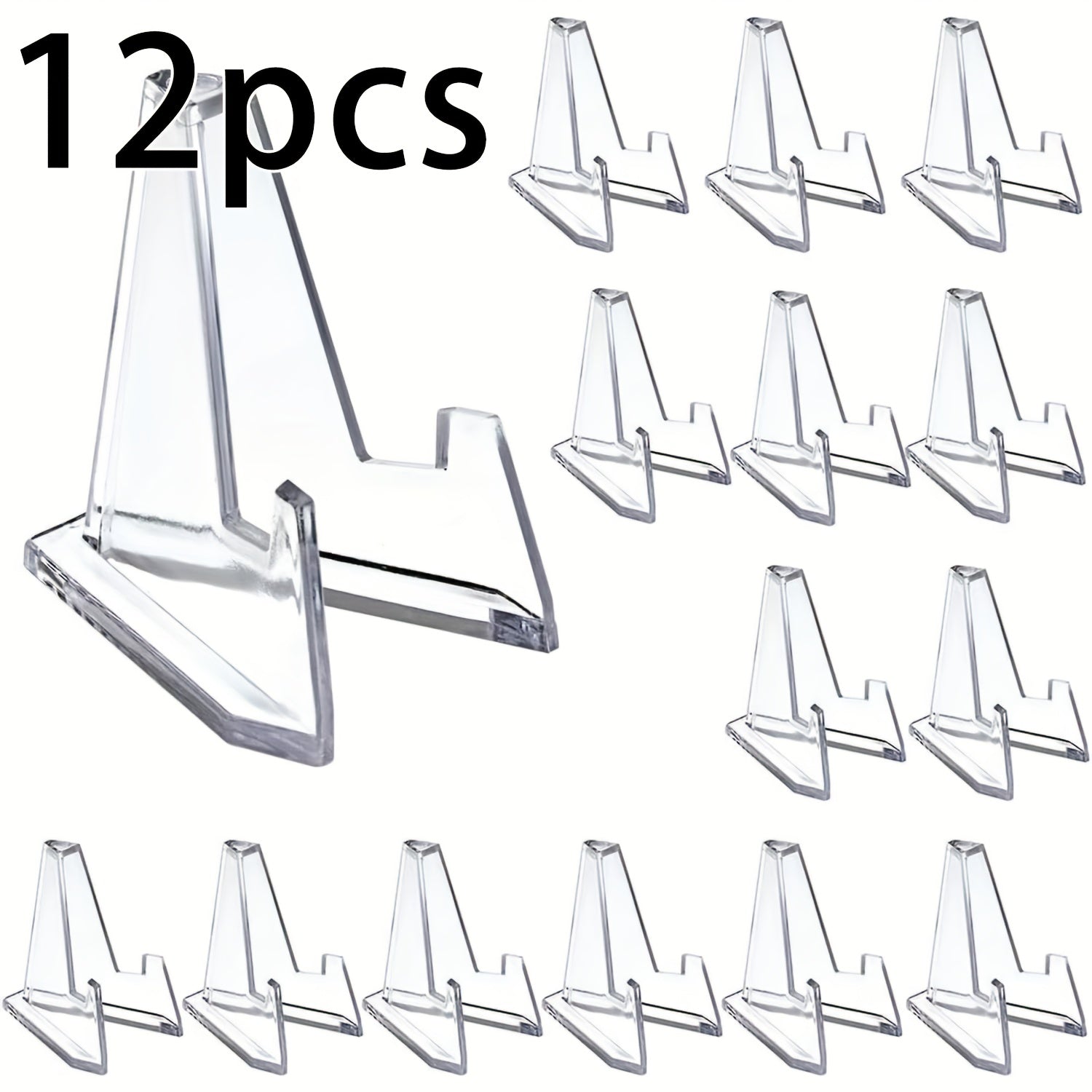 TEMU 12 Pack Card Display Stand Acrylic Easel Mini Coin Picture Display Easel Baseball Sports Cards, Collectible Display, Modern Card Holder, Compact