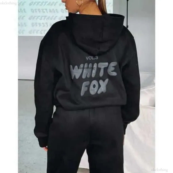 Whitefoxsweatshirt Fashion Foam Print Streetwear Tracksuit For Woman Baggy Jogger Sweatsuit Designer Yogawomen Set Sweatpants 2 Piece Outfits 9ab