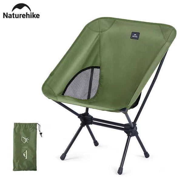 Camp Furniture Naturehike Camping Chair Yl08 Ultra Light Folding Moon Outdoor Portable Wide Field Dining Travel Beach H241121