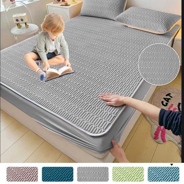 Cooling Matress Cover And Pillowcases Natural Latex Thick Bed Mat For Summer Soft Breathable Ice Silk Cooling Mats For Bed DecorXJ240904