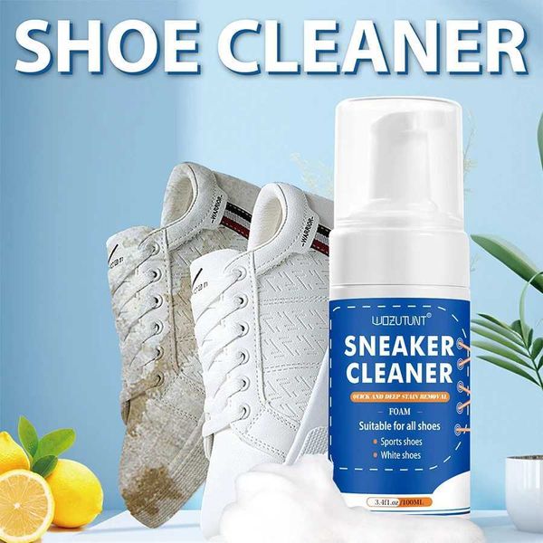 100ml white shoe cleaner no dry cleaning foam for suede sheepskin matte shoes leather sports shoes care Y241205