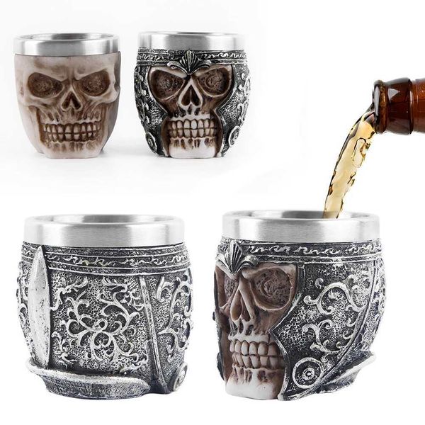 Gothic Skl Beer Unique Without Handle Skeleton Skl Coffee Cup Strong Stability Vivid Pattern for He Bar Ornament Z250116