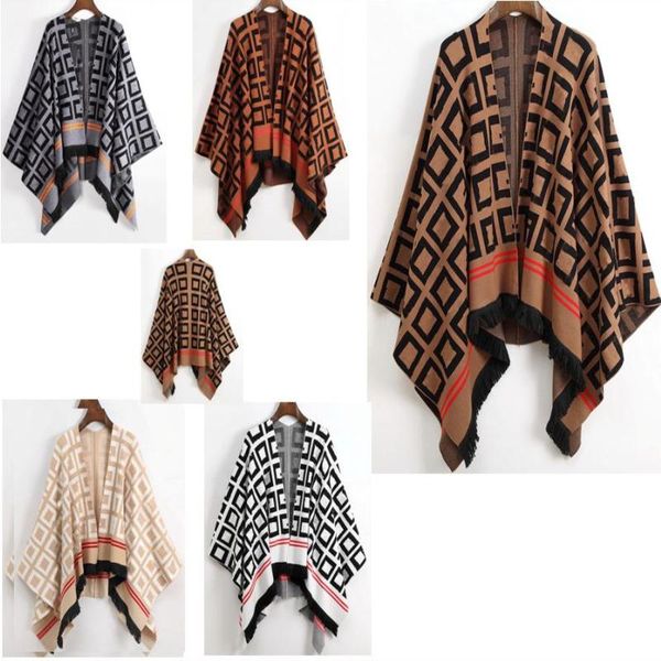 Women&#039;s Sweaters WomenS Cape Classical Womans Cloak With F logo Printed High Quallity Autumn Spring Winter Cardigan Design Knitting Top