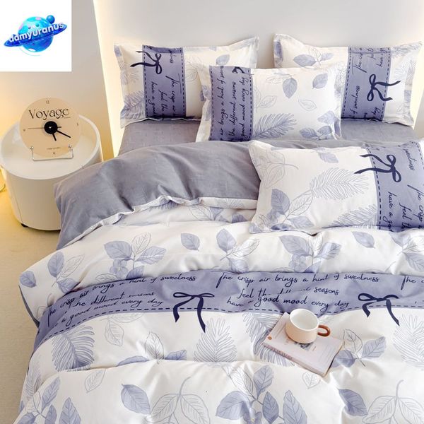 ddmyuranus Pure 100% Cotton Beddings Sets for Girl Student Bedroom Euro Bedding Set Queen Size Thickening Ins