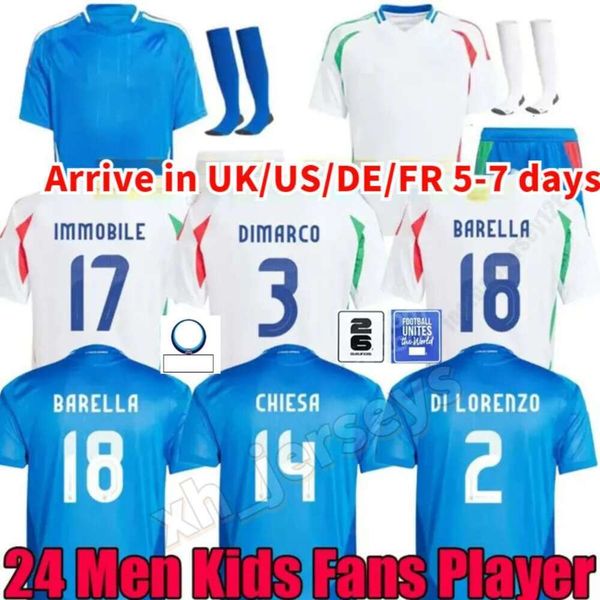 2024 2025 Soccer Jerseys Italy European Cup NS Player BONUCCI JORGINHO INSIGNE VERRATTI Men Kids FOOTBALL SHIRTS CHIESA BARELLA CHItalia FAI