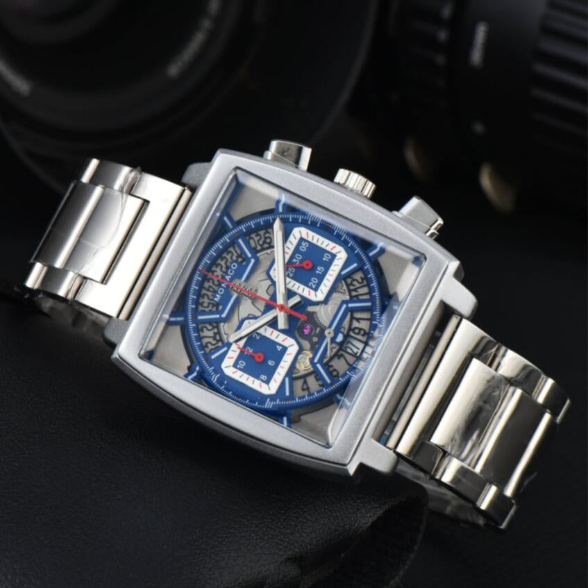 Designer Wristwatches New five needles Luxury Mens Watches High Quality Quartz Watch Top Brand wrist-watch Clock Stainless steel strap Fashion brace