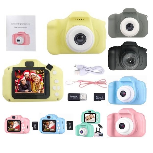 Toy Cameras Cartoon Camera 2.0 Inch IPS Screen Children Educational Toys Portable Video Camera Digital Camera for Boys Girls Birthday Gift 2