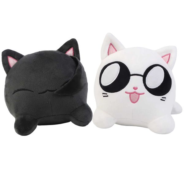 Stuffed Plush Animals 6.69inch Gojo and Geto Plush Toys Plush Cat Toy Soft Stuffed Plush Animal Toys Black Cat White Cat Plush Doll Birthday