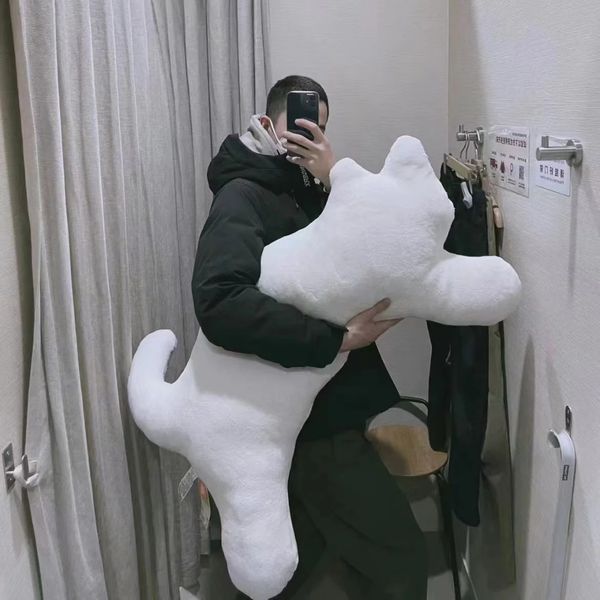 Large White Cat Long Throw Pillow Sofa Nap Stuffed Cute Soft Plush Doll The Bedside Cushion Home Decor Gift 241210