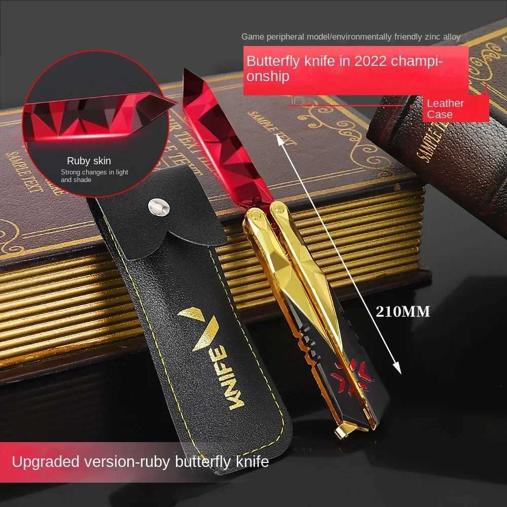 Novelty Games Toy Valorant Game Peripheral Desktop Decoration 2024 Butterfly Knife Upgrade Alloy Model T240607