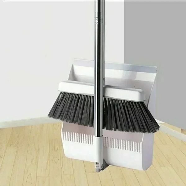 2PCS-Set Broom and Scoop Set Folding Dustpan High-end Bathroom Water Wiper To Sweep Magic Brush Garbage Squeegee Home Cleaning 250208