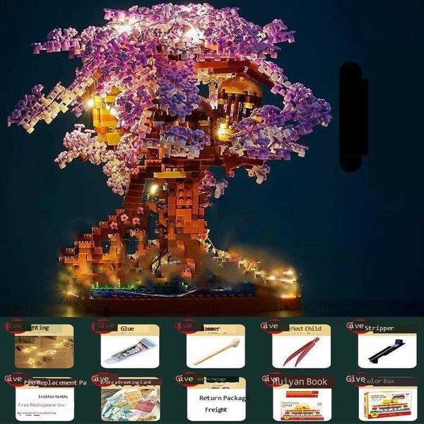 House compatible LEGO blocks Cherry tree boys girls assembled toy decoration model high difficulty huge type gift S2412301