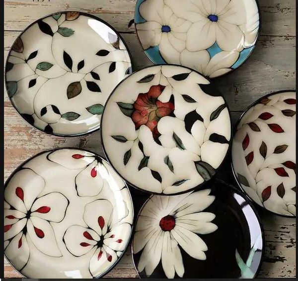 Ceramic Dinner Plate Round Shape Decorative Western Steak Plates Fruit Tray Restaurant Tableware Dishes Dessert Cake PanXJ241209