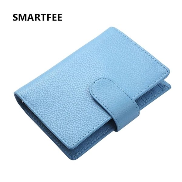 Notepads Smartfee Leather Budget Planner Regular Ring Notebook A7 Binder Pocards Organizer Agenda Diary 220927
