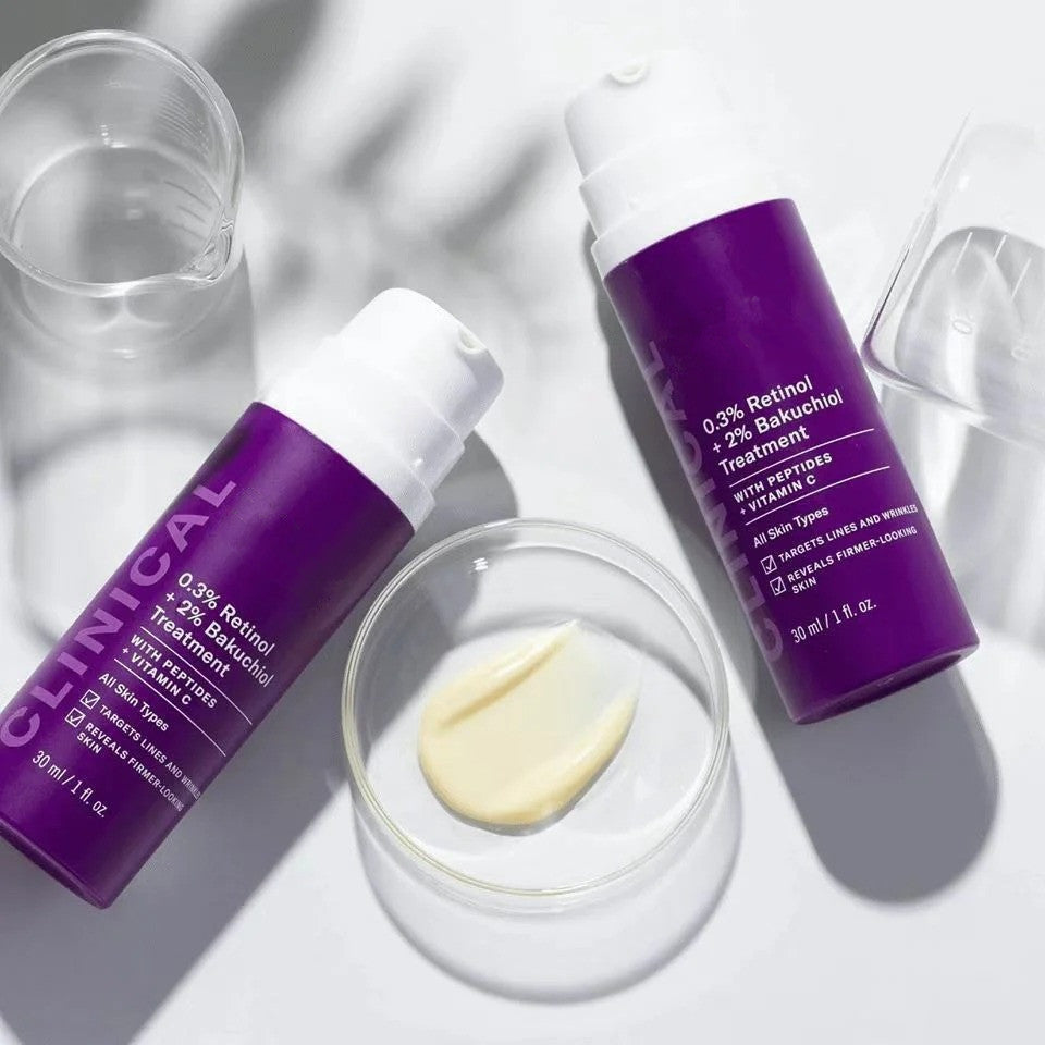 Face Skin Care Serum 30ml 0.3% Retinol 2% Bakuchiol Treatment For All Skin Types Facial Care Moisturising