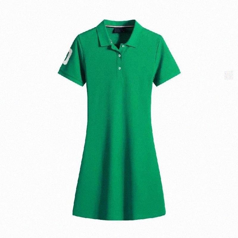 Womens Designer Dress Clothing Short Sleeved Skirt Embroidered Skirt Polo Collar Women Model Maxi Beach Floral Bohemian Solid Color Casual Dresses L