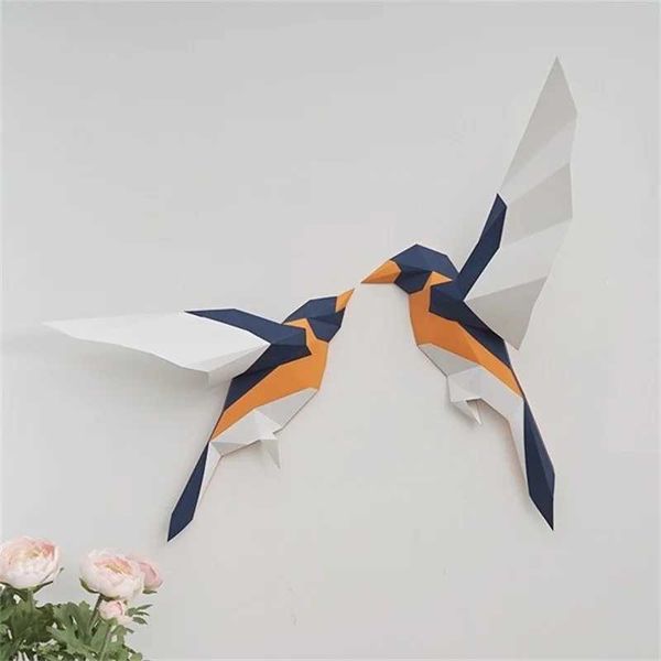 Architecture-DIY House Lovebirds Couple Birds Paper Model Kit Home Wall Decor Wedding Decoration Papercraft 3D DIY Puzzles Toys Gifts For Gi