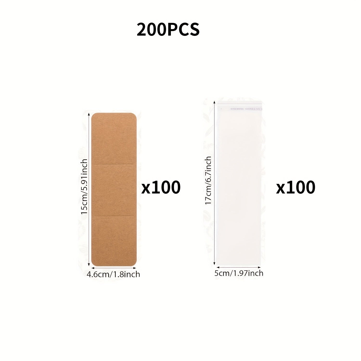 TEMU 200pcs Bookmark And Card Holder Set, Cover With Transparent Self-adhesive Bag Diy Blank Bookmark Display Card Holder