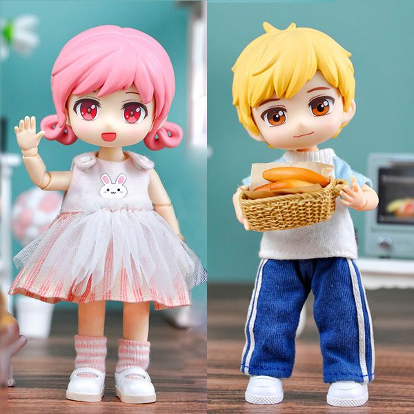 Dolls YMY Doll OB11 Movable Joint Doll GSC Face 1-12BJD Figures Anime Model Surprise Dolls Including Doll Head Body Clothes Shoes 230426