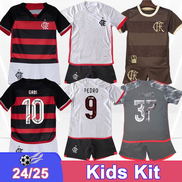 2024 25 Flamengo Kids Kit Soccer Jerseys PEDRO ERICK VARELA AYRTON L. ARAUJO LUCAS Home Away 3rd Special Child Suit Football Shirts Short Un