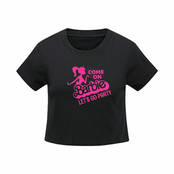 designer top women designer shirts for womens barbie tank top Barbie crop top black white Leter Cotton Appliques t shirt designer t shirts g