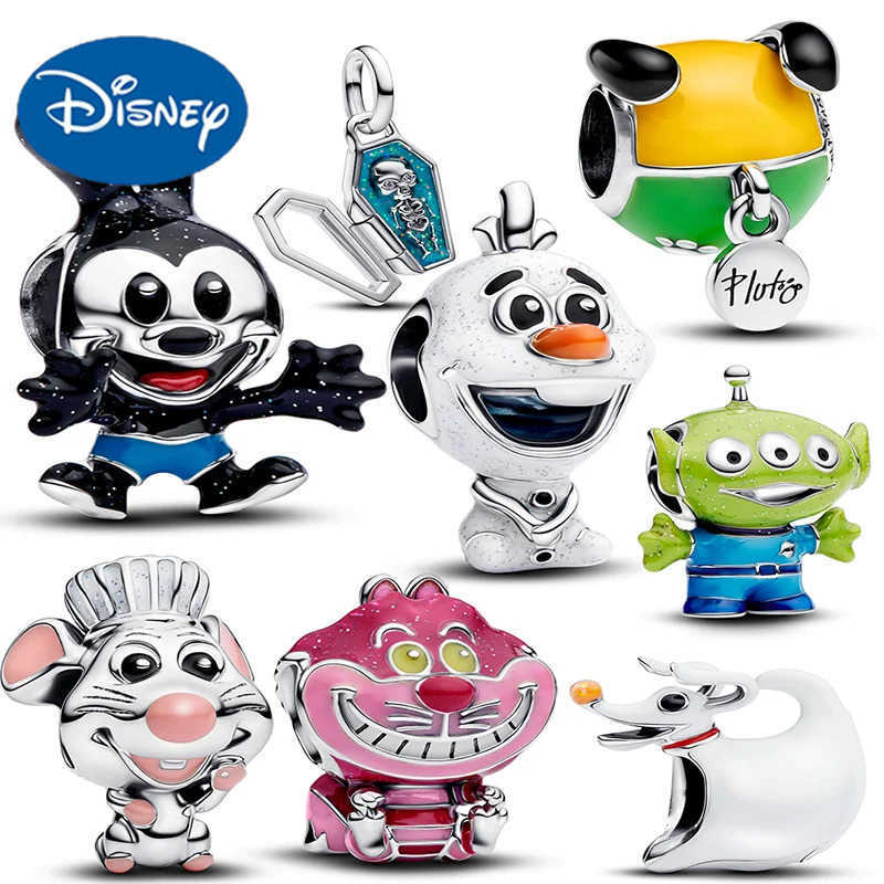 Disney New Nightmare Disney Cheshire Cat Charm Beads Suitable for Original Women Bracelet Necklace Pendant Jewelry Holiday Gifts W20250811