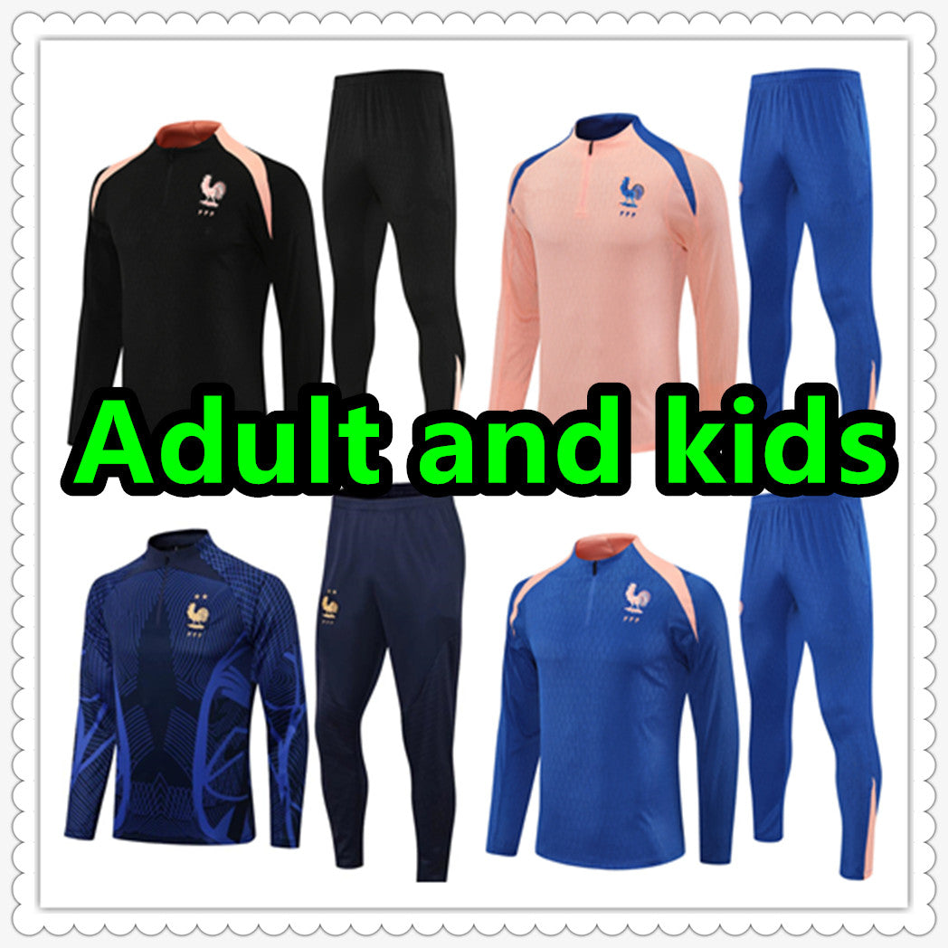 French tracksuit Full Sets 2024 BENZEMA soccer jerseys 24 25 26 GIROUD MBAPPE GRIEZMANN PAVARD KANTE Maillot de foot equipe Maillots Men kids footba