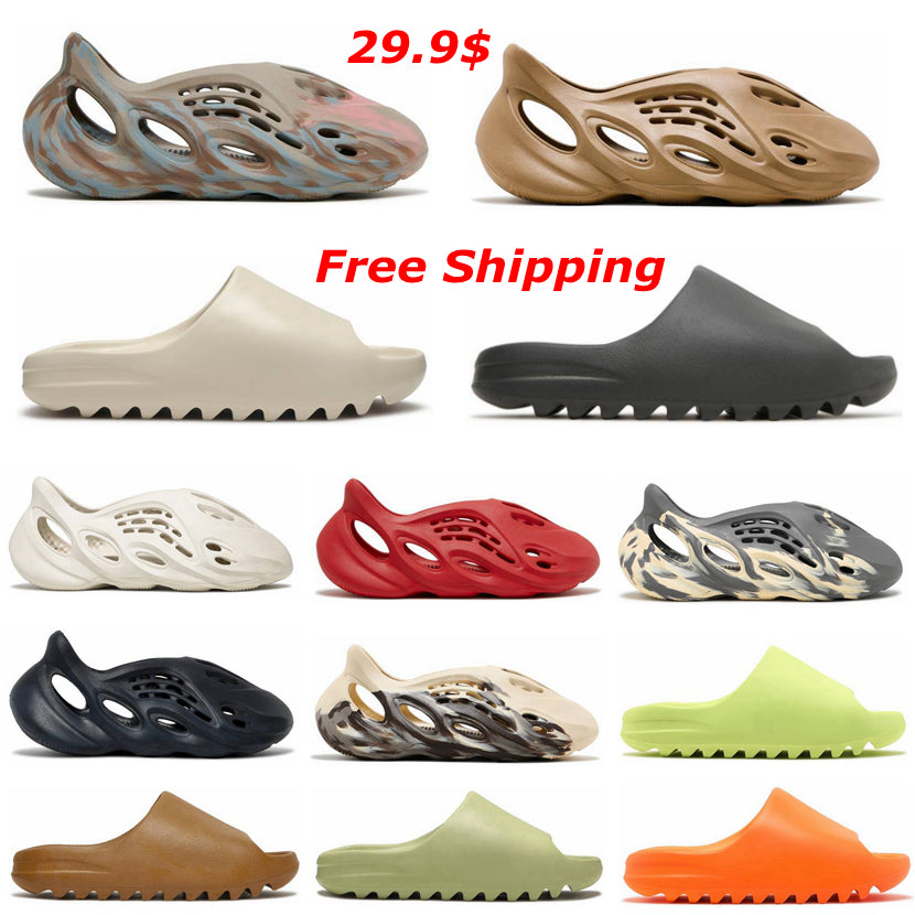 Designer Slippers Mens Women Foam Runners Slides Onyx Pure Bone MX Cream Clay Slipper Ochre Mist Resin Earth Brown Sandals Foam Runner Girls Beach S