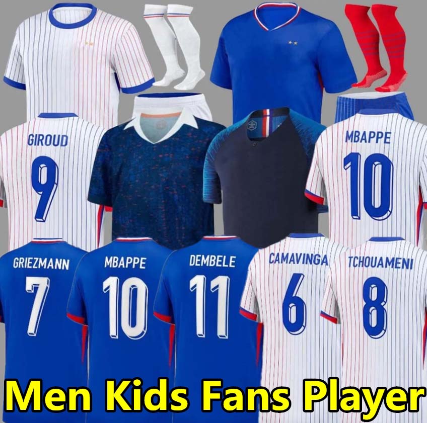 POGBA final Maillots de football 2024 2025 Soccer Jersey BENZEMA Football shirts MBAPPE GRIEZMANN kit shirt hommes enfants TCHOUAMENI DEMBELE GIROUD