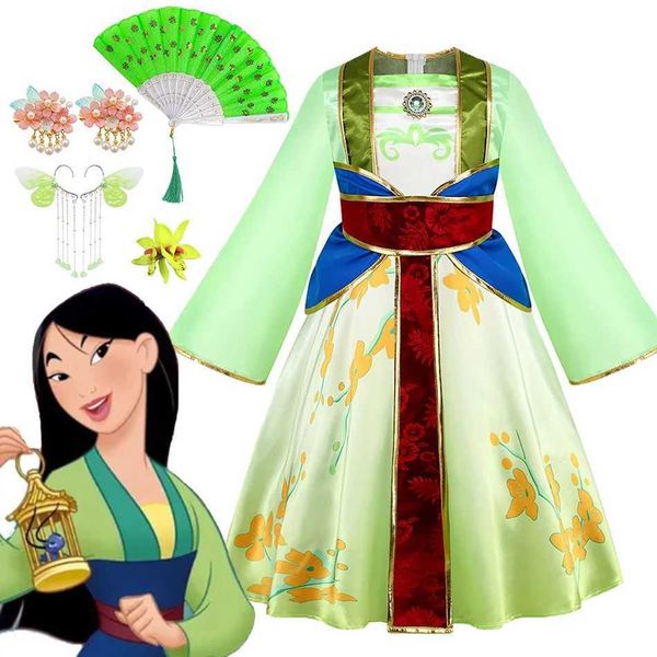 Crianças Mulan Cosplay Princess Dress Girls Chinese Sle Hanfu Traje Tradicional Crianças Aniversário Carnaval Par Fada ClothingXJ250117