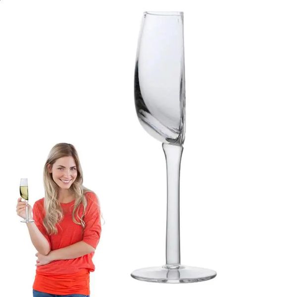 Creative Half Wine Glass Shape Crystal Cups Portable Clear Glasses Multiuse Vintage Tall Glassware Tableware 250206